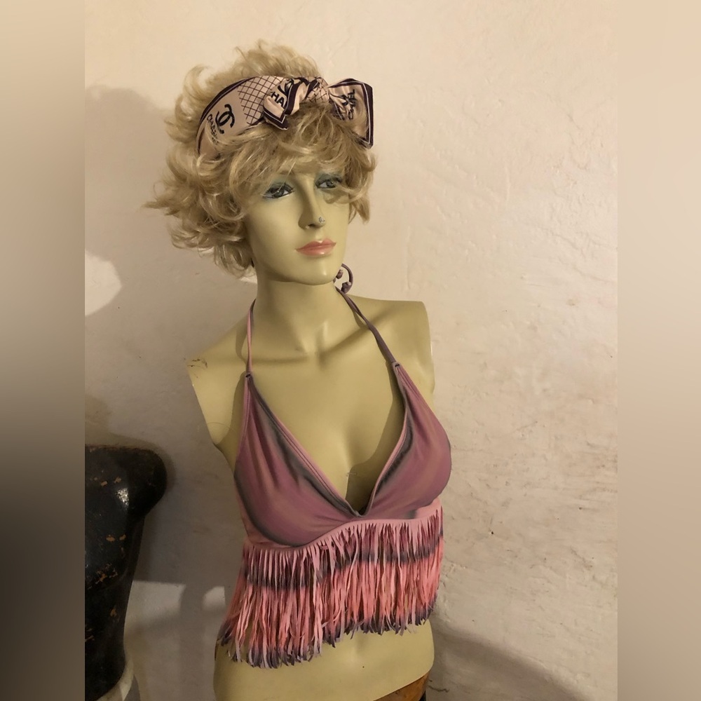 L SPACE FRINGED BIKINI TOP AUDREY MEDIUM  NEW W/TAG